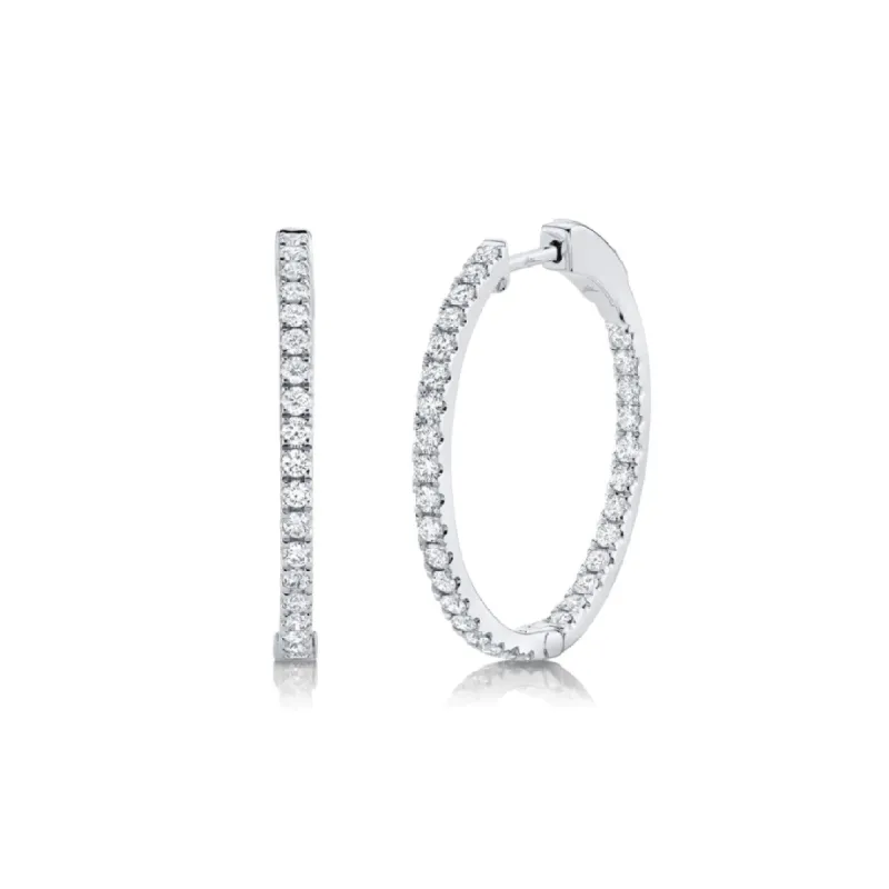 Inside Out Diamond Hoops made by LINDSEY LEIGH JEWELRY