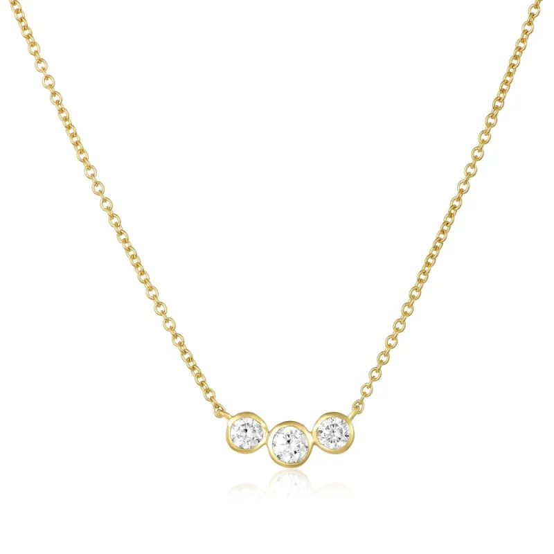 3 Diamond Bubble Necklace sold by LINDSEY LEIGH JEWELRY