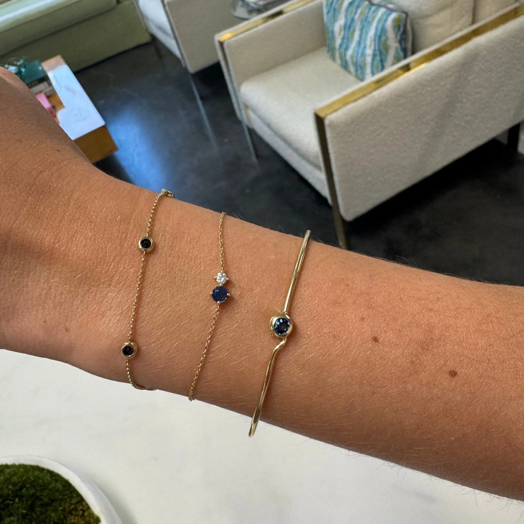 Gemstone & Diamond Duo Bracelet sold by LINDSEY LEIGH JEWELRY product image thumbnail 3