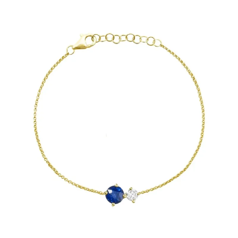 Gemstone & Diamond Duo Bracelet made by LINDSEY LEIGH JEWELRY