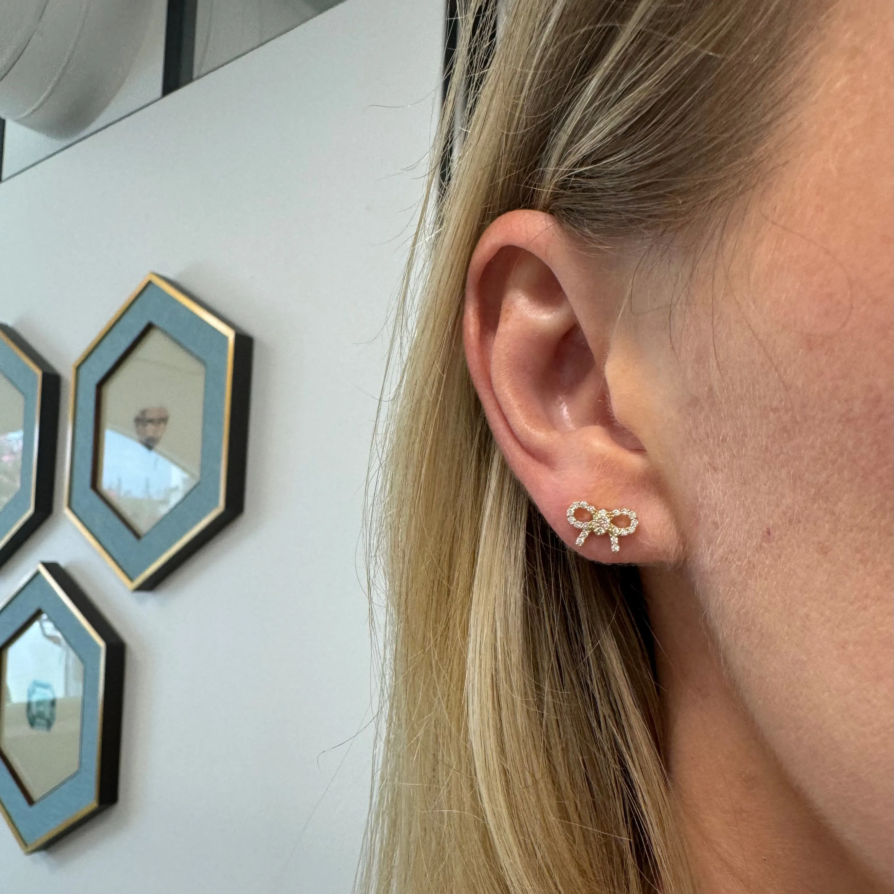 Diamond Bow Studs sold by LINDSEY LEIGH JEWELRY product image thumbnail 2