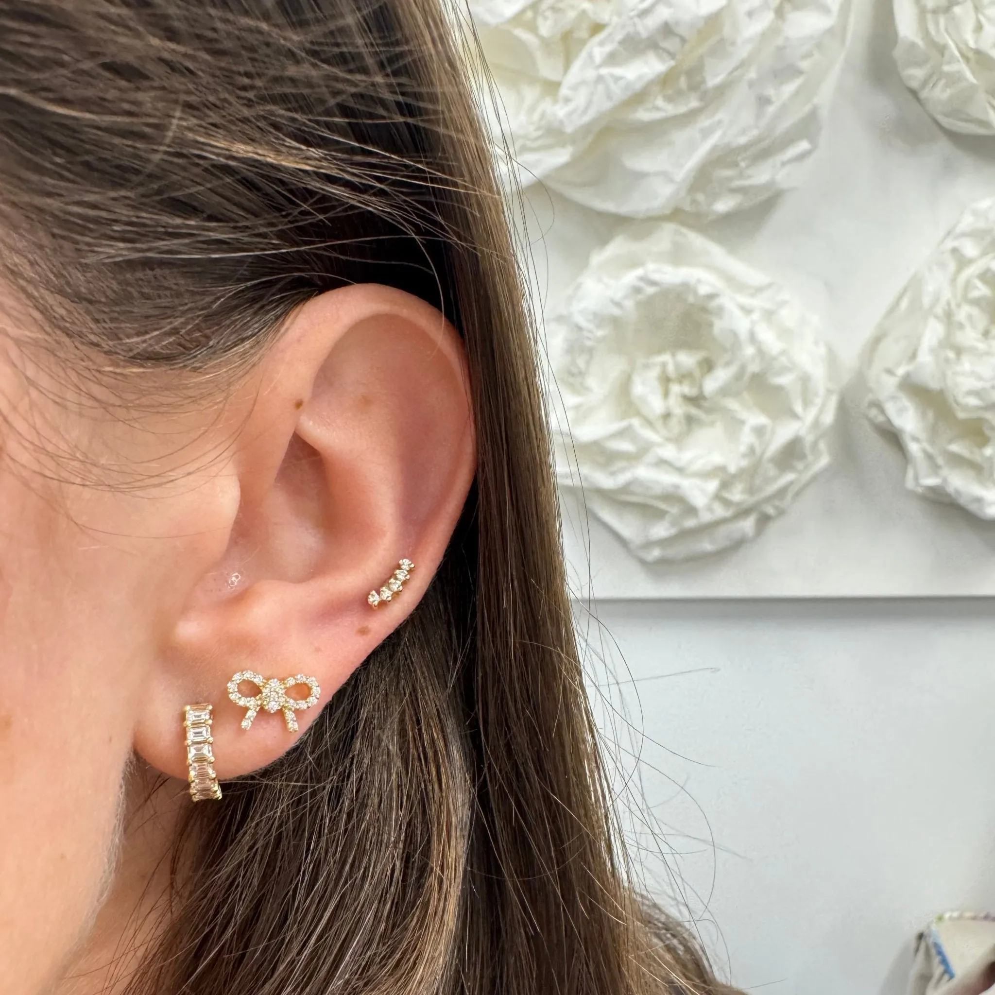 Diamond Bow Studs sold by LINDSEY LEIGH JEWELRY product image thumbnail 3