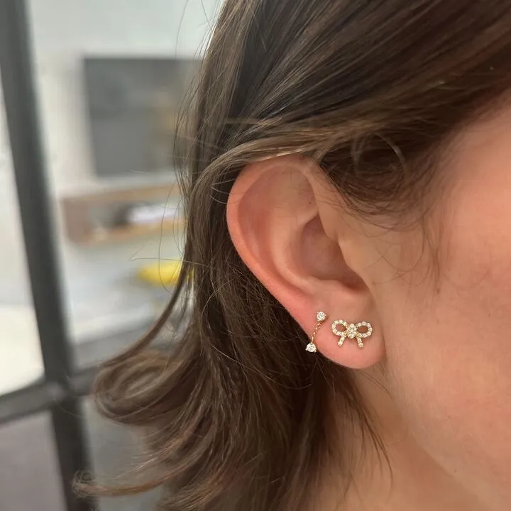 Diamond Bow Studs sold by LINDSEY LEIGH JEWELRY product image thumbnail 4