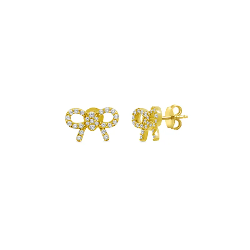 Diamond Bow Studs sold by LINDSEY LEIGH JEWELRY