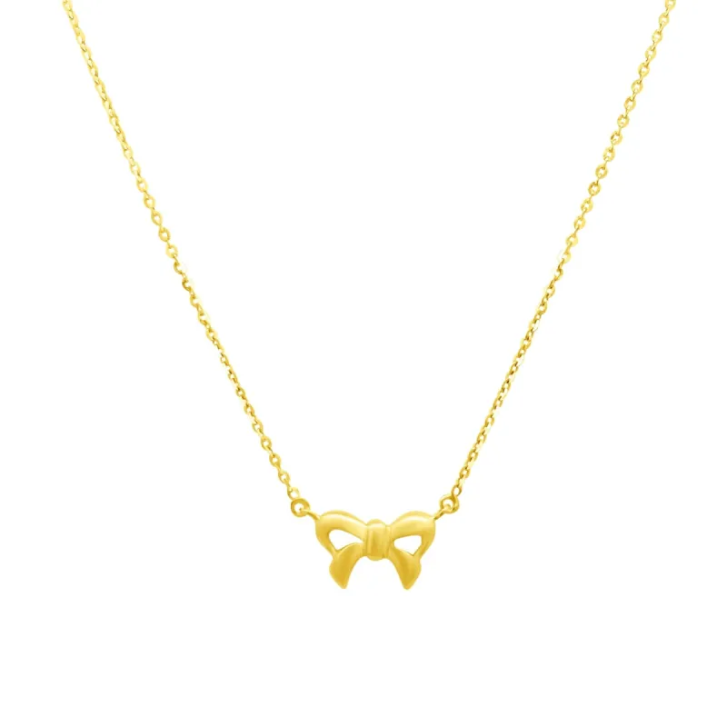 Gold Bow Necklace sold by LINDSEY LEIGH JEWELRY