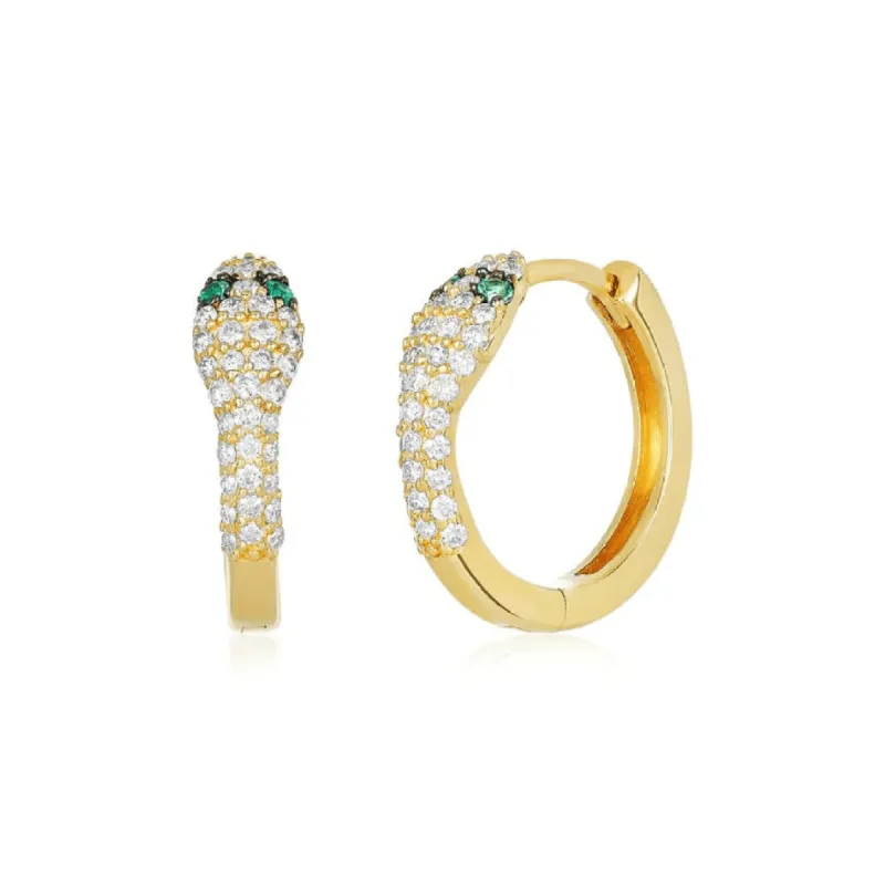 Small Pave Snake Huggie sold by LINDSEY LEIGH JEWELRY