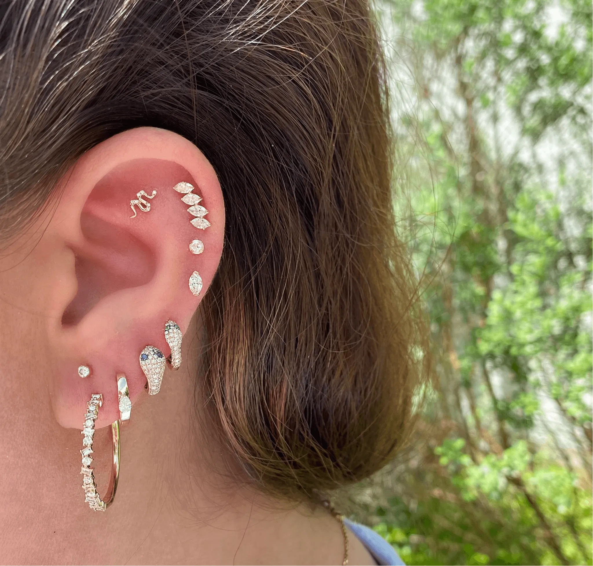 Small Pave Snake Huggie sold by LINDSEY LEIGH JEWELRY product image thumbnail 2