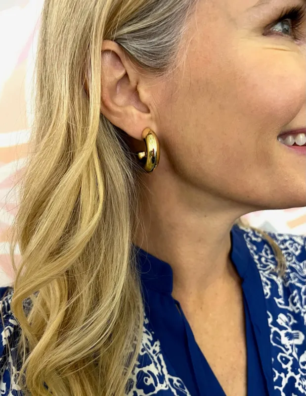 Gold Hoops made by Liz and Honey