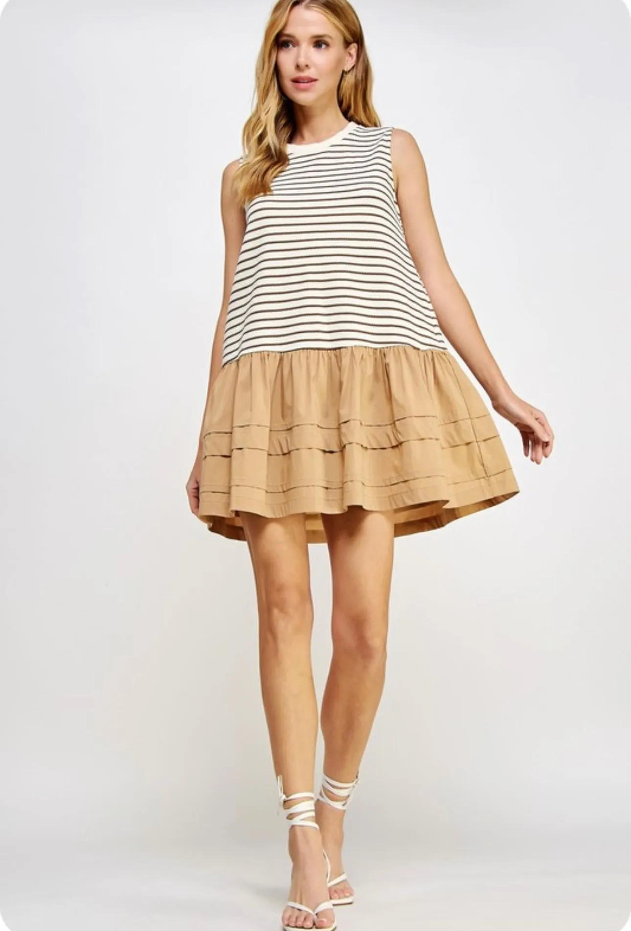 Amelia Dress in Tan sold by Liz and Honey product image thumbnail 2