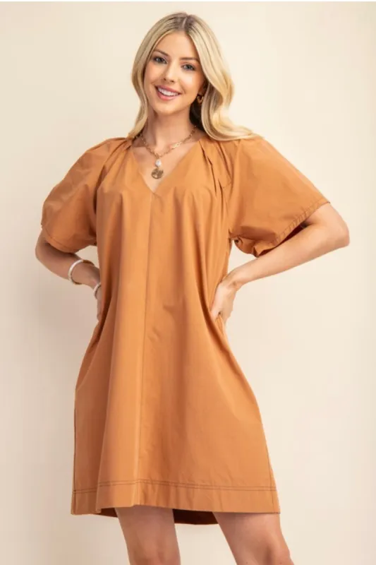 Luisa Dress in Camel sold by Liz and Honey