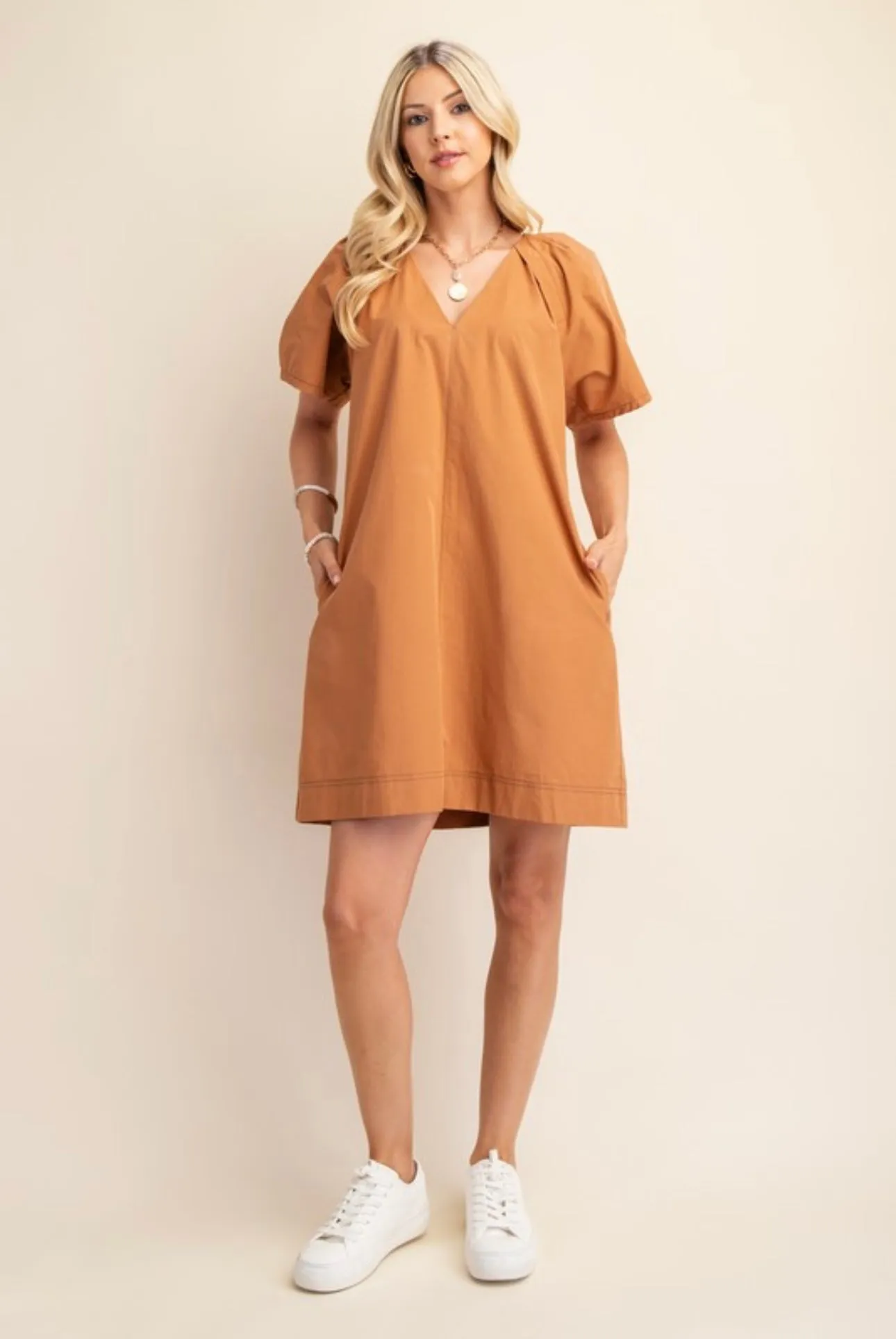 Luisa Dress in Camel sold by Liz and Honey product image thumbnail 2