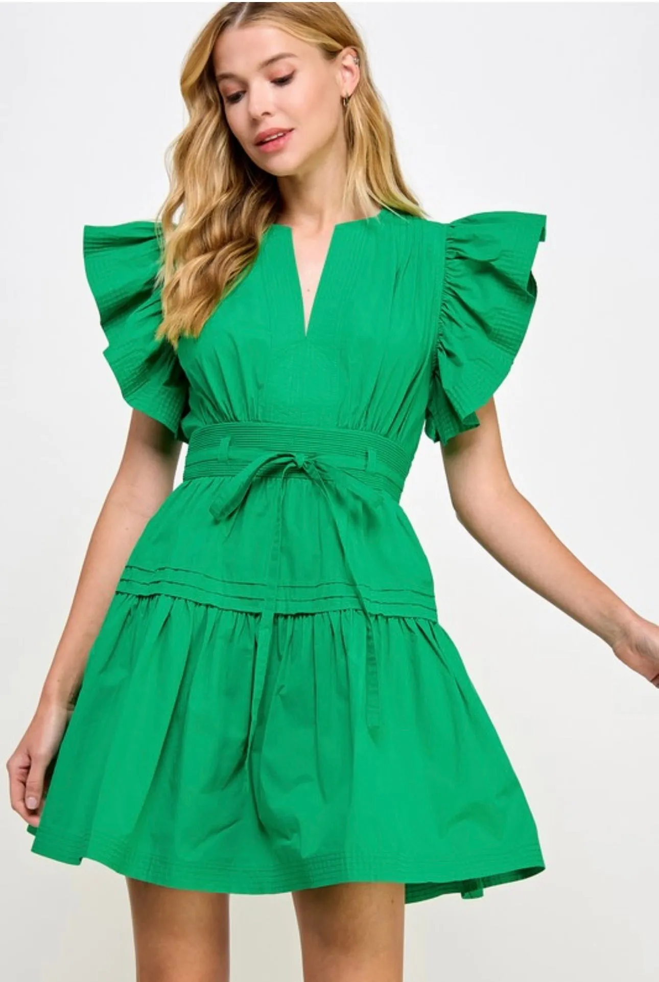 Spencer Dress in Emerald sold by Liz and Honey product image thumbnail 2