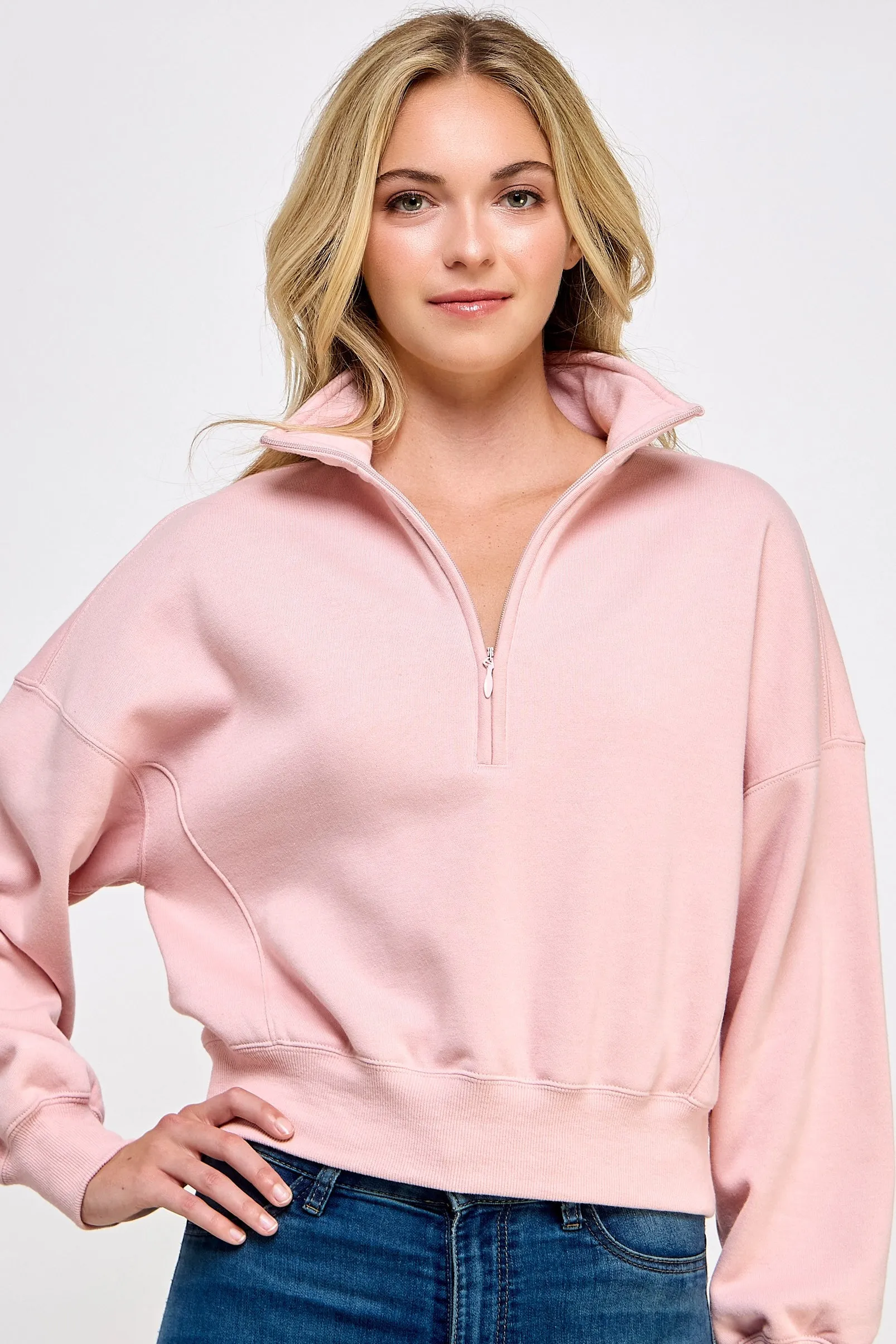 Felicity Half Zip Sweatshirt (Ships Next Week) sold by Liz and Honey