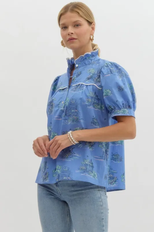 Brittany Blouse Navy (Ships Beginning of February) **Blue Sold Out sold by Liz and Honey