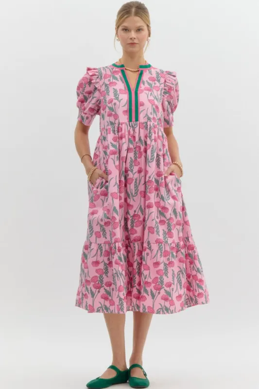 Freda Floral Midi Dress sold by Liz and Honey