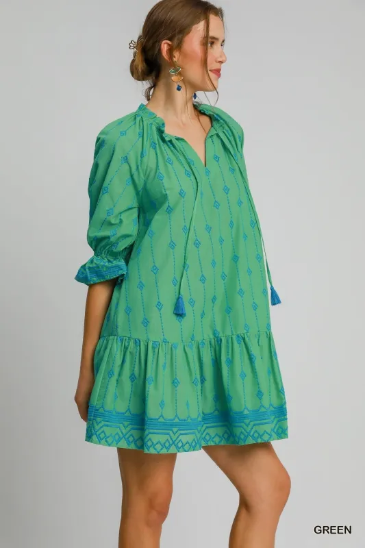 Gretchen Dress in Green & Blue sold by Liz and Honey