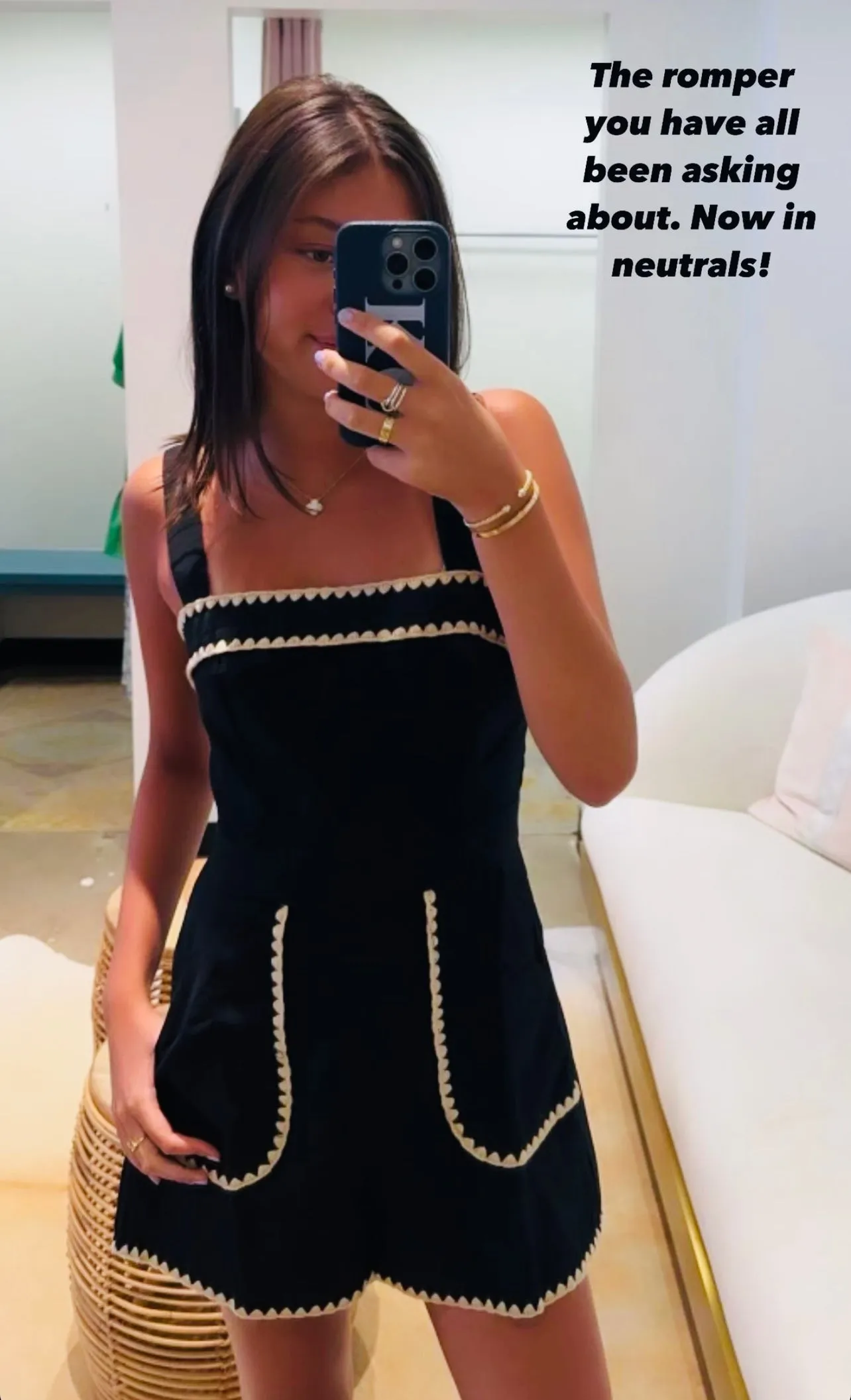 Rita Romper in Black sold by Liz and Honey