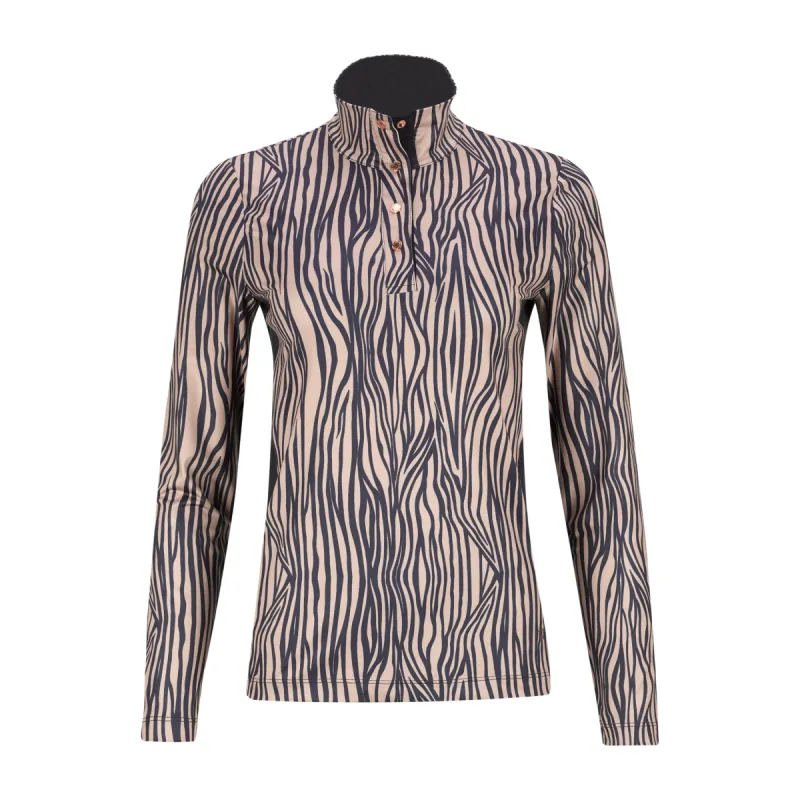 The Zebra Print Long Sleeve Top sold by LOHLA SPORT