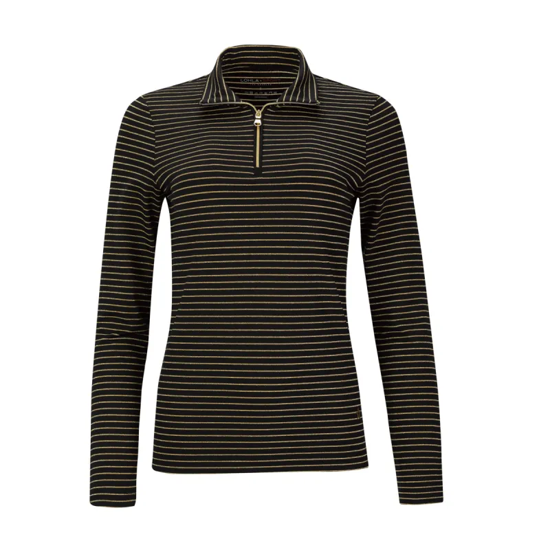 The Sheri Striped Top Black/Gold sold by LOHLA SPORT