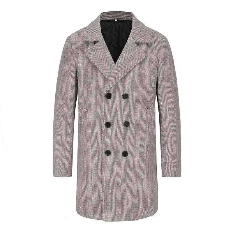 Men's Vintage Herringbone Double-breasted Mid-length Coat 15425818X sold by Manly product image thumbnail 2