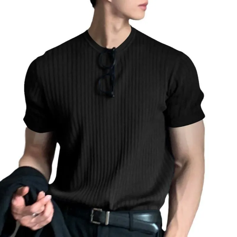 Men's Casual Stretch Loose Round Neck Short Sleeve T-Shirt 64879120M sold by Manly