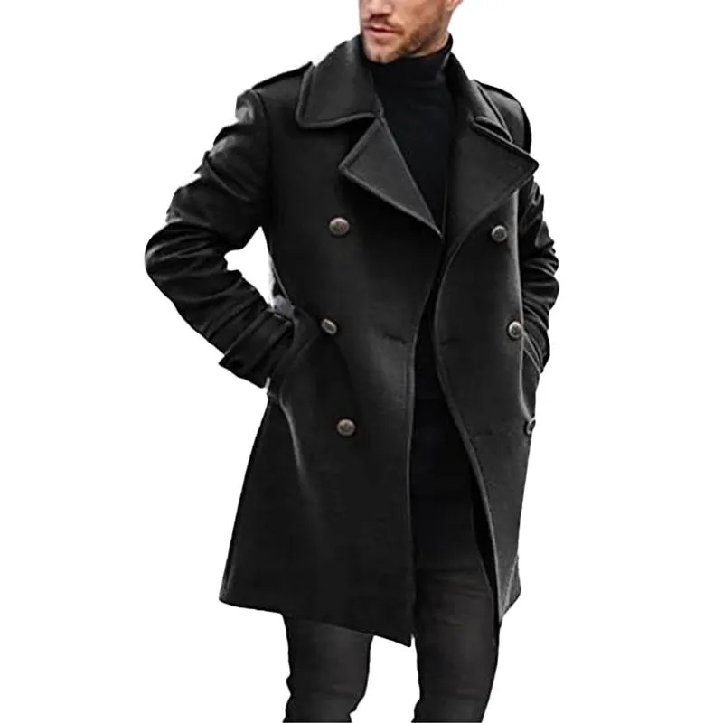 Men's Lapel Double Breasted Mid-length Coat 66914470Z sold by Manly product image thumbnail 4