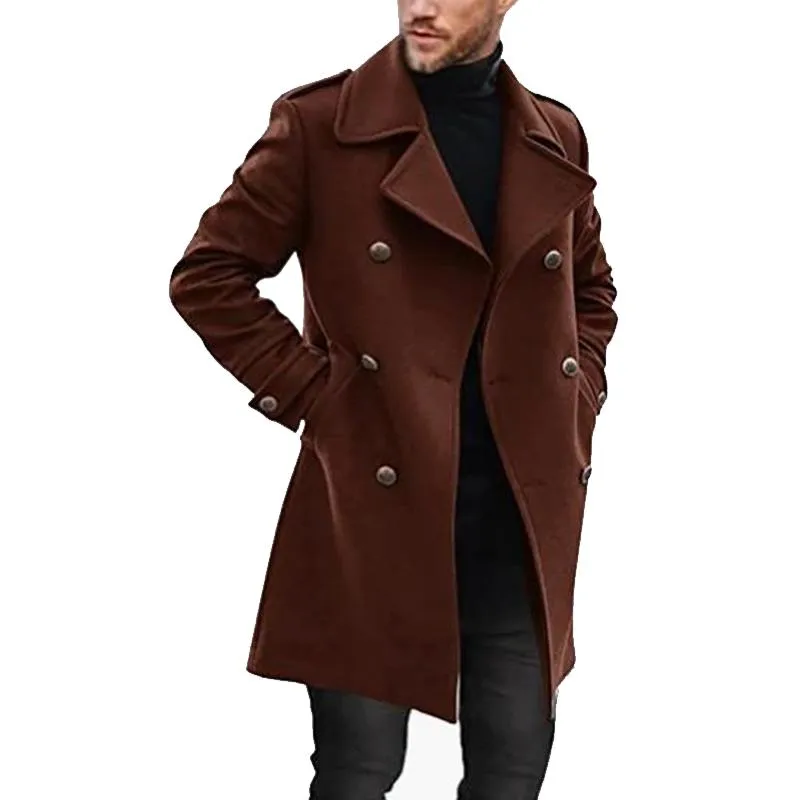 Men's Lapel Double Breasted Mid-length Coat 66914470Z sold by Manly product image thumbnail 2