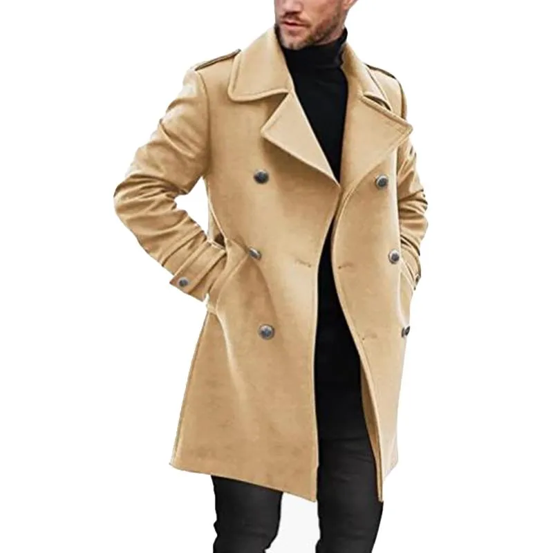 Men's Lapel Double Breasted Mid-length Coat 66914470Z sold by Manly product image thumbnail 5