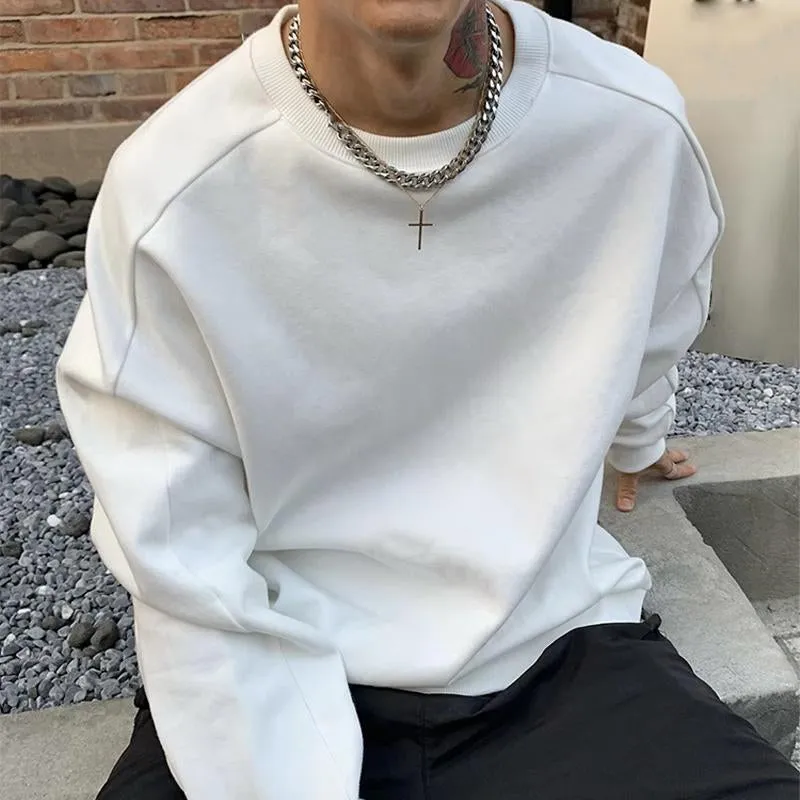 Men's Vintage Solid Color Loose Long Sleeve Sweatshirt 39215762X sold by Manly product image thumbnail 2