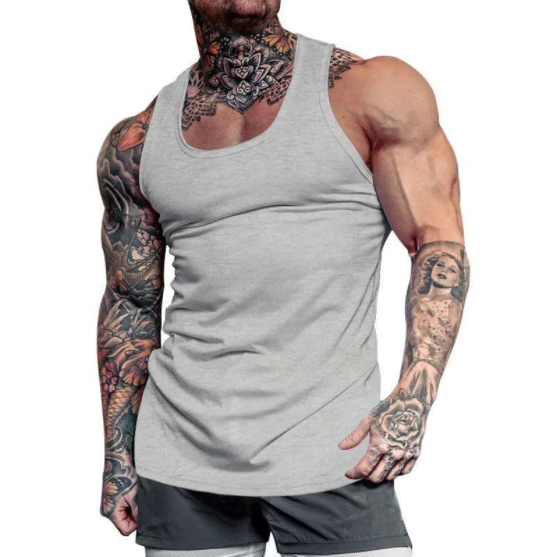 Men's Solid Color Sports Tank Top 18966384X sold by Manly