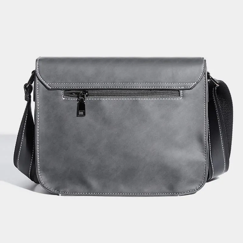Men's Casual Matte Leather Multi-Pocket Messenger Bag 84325111Y sold by Manly product image thumbnail 4