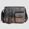 Men's Casual Matte Leather Multi-Pocket Messenger Bag 84325111Y sold by Manly