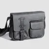 Men's Casual Matte Leather Multi-Pocket Messenger Bag 84325111Y sold by Manly