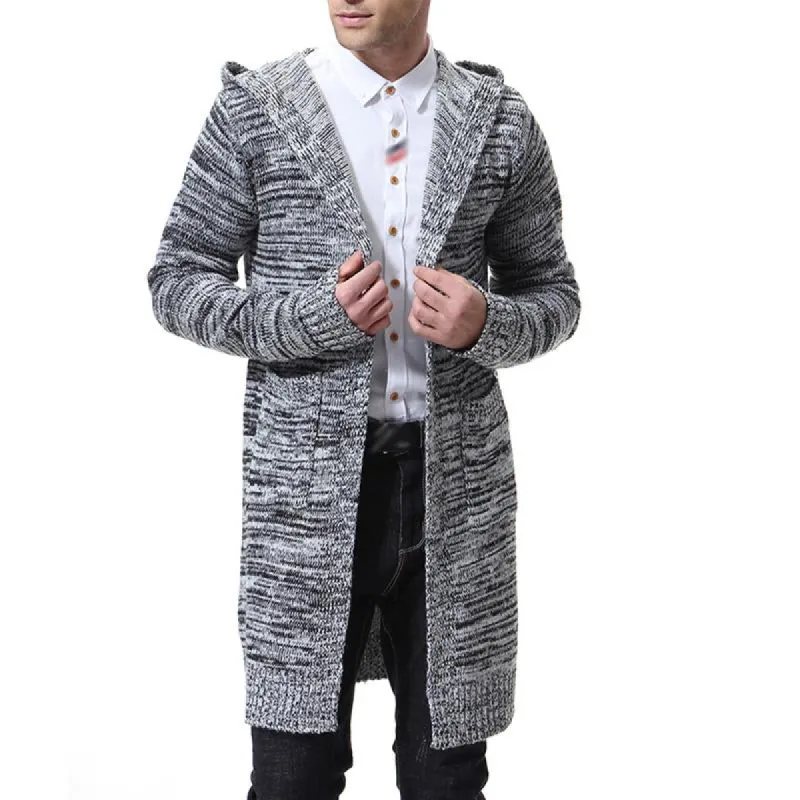 Men's Casual Mixed Color Hooded Sweater Cardigan 63683479Y sold by Manly