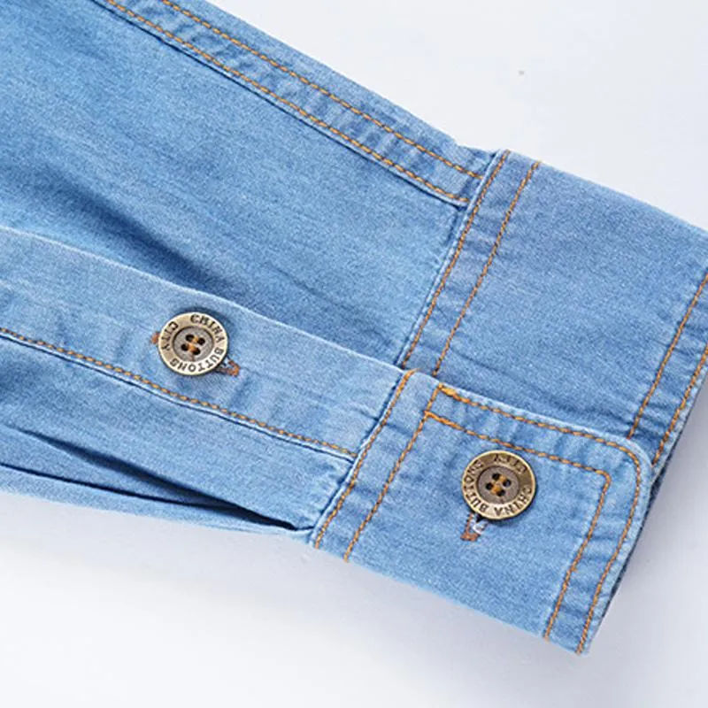 Men's Denim Lapel Casual Shirt 10021926X sold by Manly product image thumbnail 4