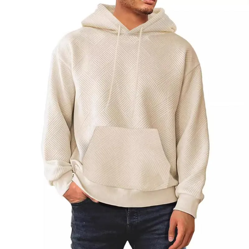 Men's Casual 3D Jacquard Loose Kangaroo Pocket Long Sleeve Hoodie 31725421M sold by Manly product image thumbnail 3