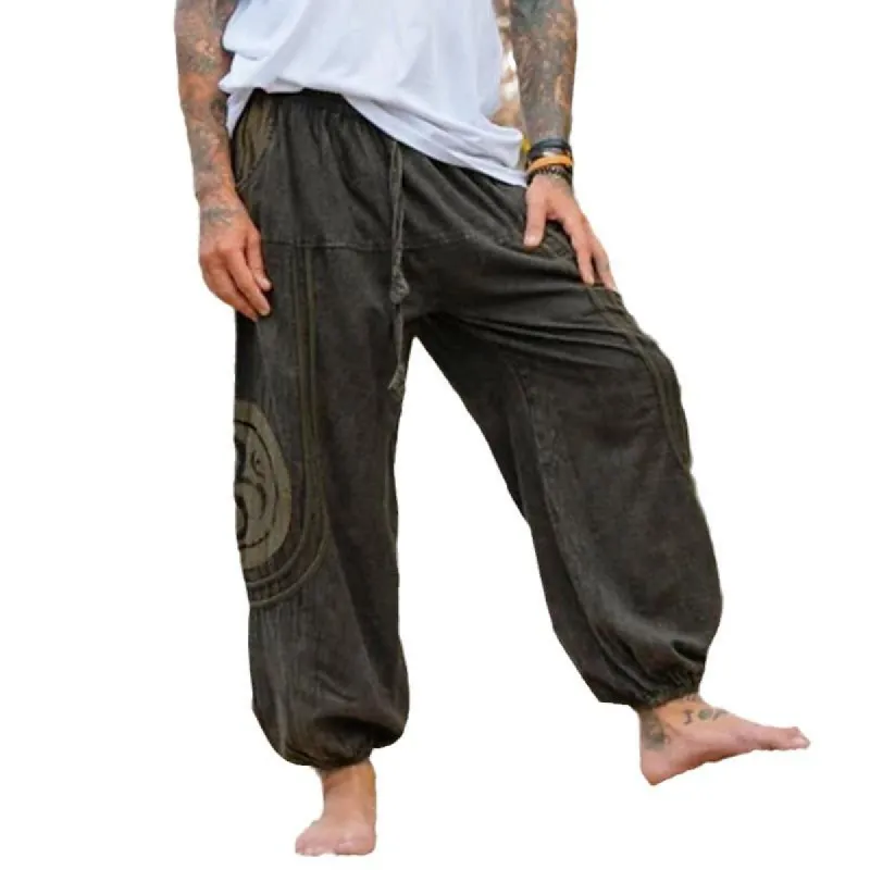 Men's Ethnic Print Casual Trousers 10374547X sold by Manly