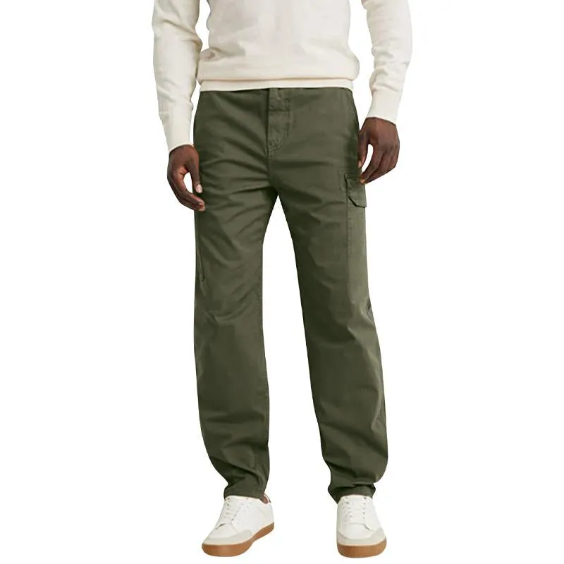 Men's Casual Solid Color Multi Pocket Cargo Straight Leg Pants 82039849X sold by Manly product image thumbnail 3