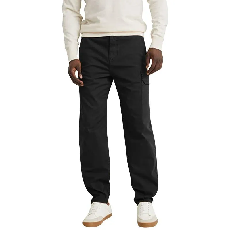 Men's Casual Solid Color Multi Pocket Cargo Straight Leg Pants 82039849X sold by Manly product image thumbnail 2