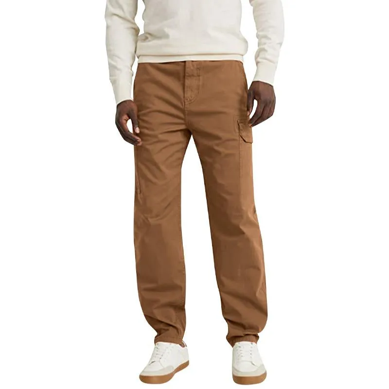 Men's Casual Solid Color Multi Pocket Cargo Straight Leg Pants 82039849X sold by Manly