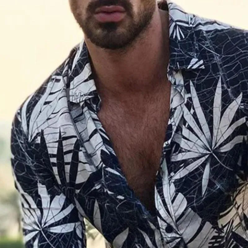 Men's Retro Casual Floral Print Long Sleeve Shirt 17499445TO sold by Manly product image thumbnail 3