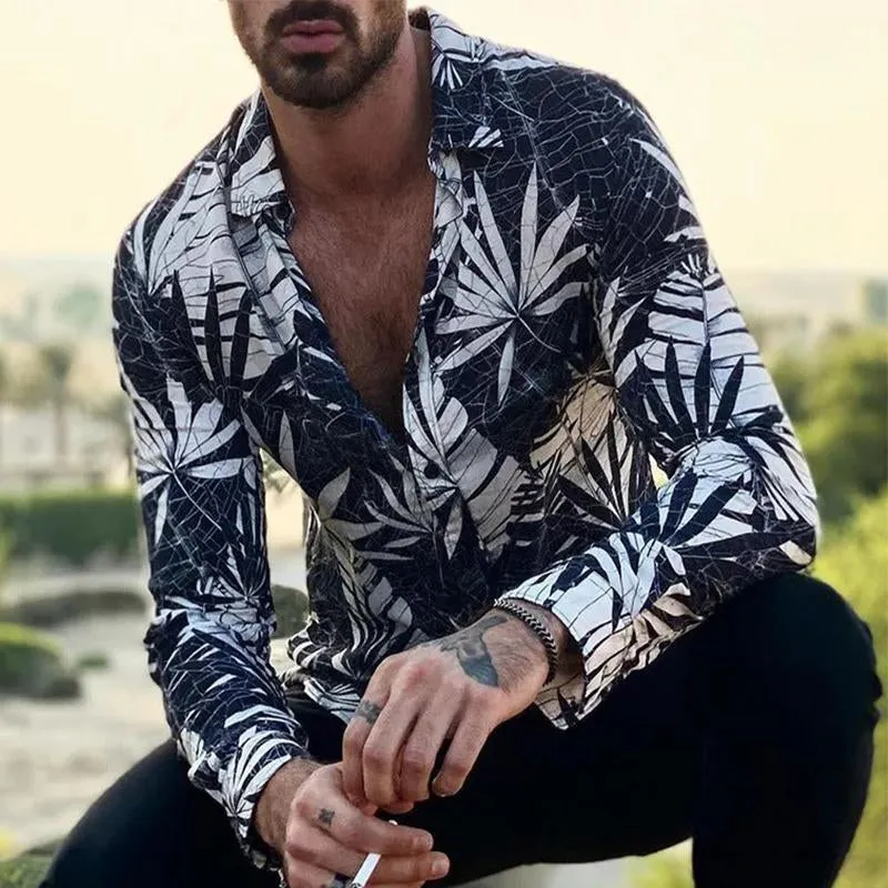 Men's Retro Casual Floral Print Long Sleeve Shirt 17499445TO sold by Manly product image thumbnail 2