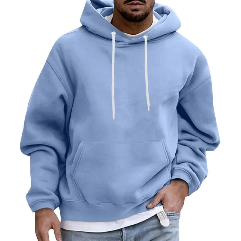 Men's Solid Color Loose Casual Fleece Pocket Hoodie 51863163X sold by Manly