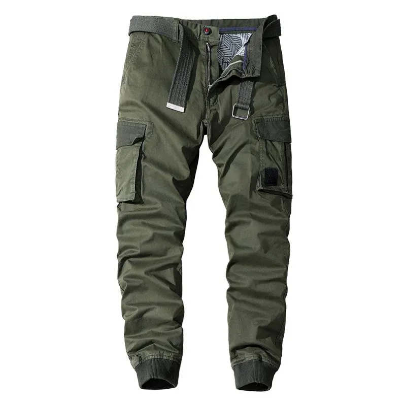 Men's Solid Color Multi-pocket Cargo Pants 24331591Z sold by Manly