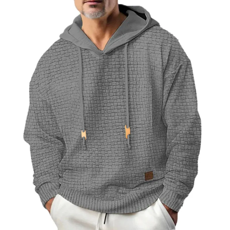 Men's Casual Solid Color Long Sleeve Hoodie 79975121Y sold by Manly