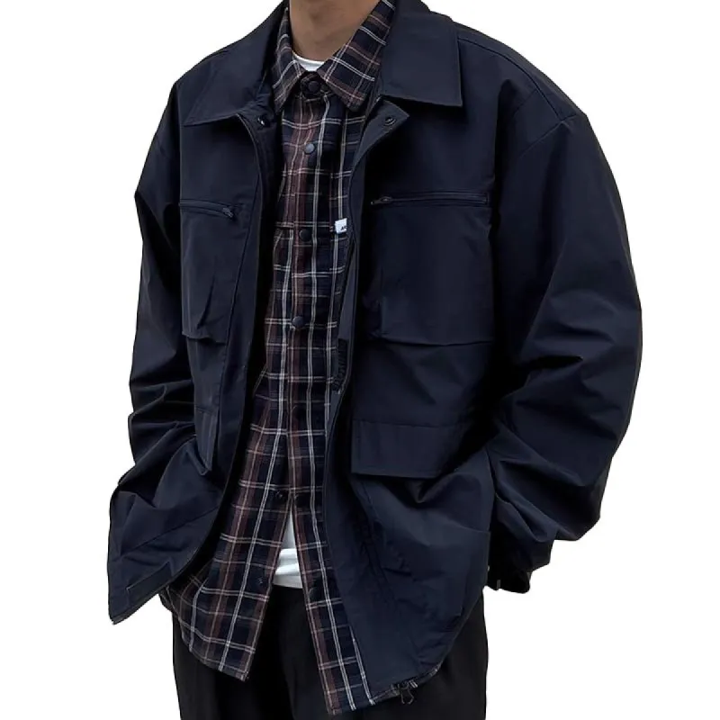 ジャケット・アウター old gap multi pocket jacket Men's Vintage Cotton Multi Pocket Lapel Long Sleeve Workwear