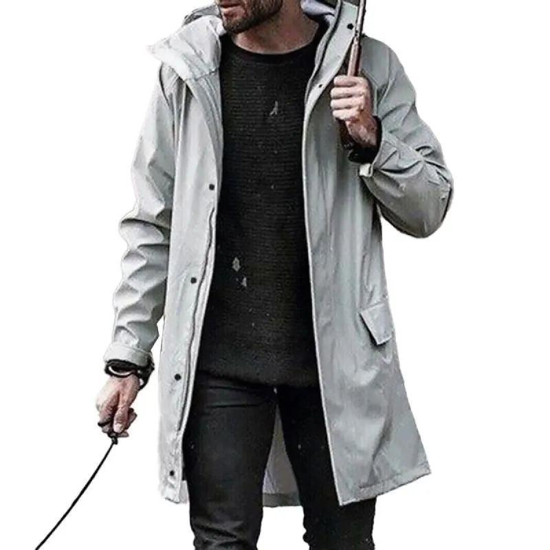 Men's Outdoor Hooded Mid-length Trench Coat 53261817Z sold by Manly