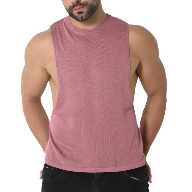 Men's Solid Color Round Neck Sleeveless Tank Top 19919516Z sold by Manly