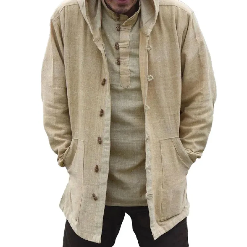 Men's Casual Thin Long Sleeve Hooded Shirt Jacket 97827269M sold by Manly
