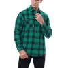 Men's Casual Flannel Check Double Breast Pocket Long Sleeve Shirt 40632384Y sold by Manly